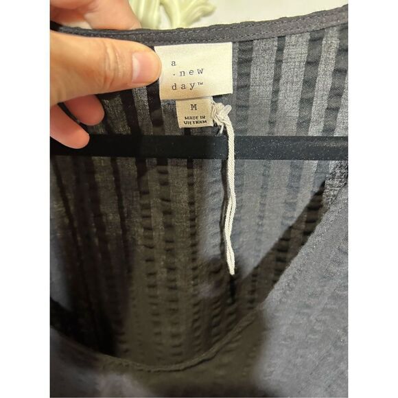 A new day Black tiered black waffle look roomy mini dress. Size M. New no tags - Picture 2 of 4